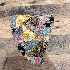 Free People One Raya Bandana Multicolor Patchwork Top